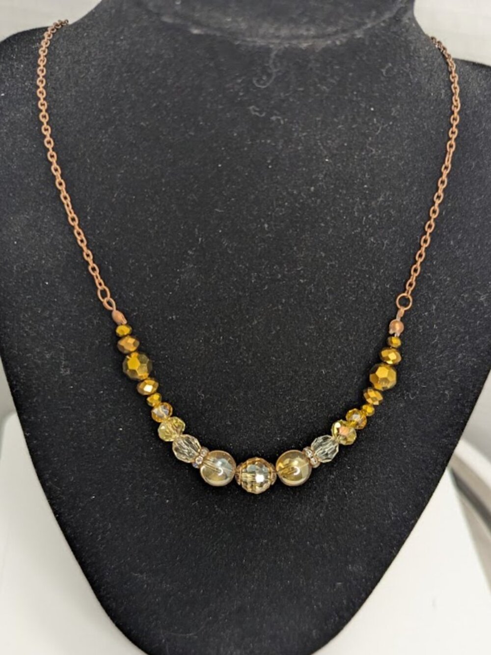 Handmade yellow beaded necklace